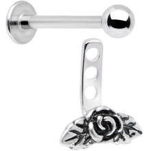 Load image into Gallery viewer, 16G 3/8 Kissed Rose Flower Dangle Cartilage Tragus Helix Piercing
