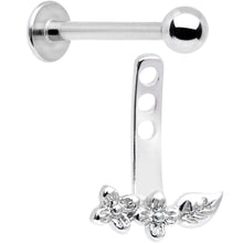 Load image into Gallery viewer, 16G 3/8 Leafy Flowers Dangle Cartilage Tragus Helix Piercing
