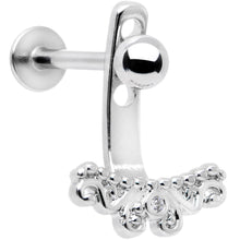 Load image into Gallery viewer, Clear Gem Victorian Swirl Dangle Cartilage Tragus Helix Piercing
