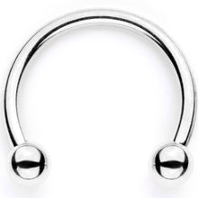 Load image into Gallery viewer, 16G 3/8 Teal Faux Opal Twisted Horseshoe Closure Ring Set
