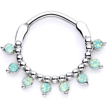 Load image into Gallery viewer, 16G 3/8 Teal Faux Opal Twisted Horseshoe and Clicker Set of 3
