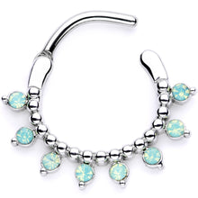 Load image into Gallery viewer, 16G 3/8 Teal Faux Opal Twisted Horseshoe and Clicker Set of 3
