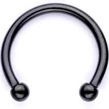 Load image into Gallery viewer, 16G Teal Faux Opal Black Anodized Twisted Horseshoe Clip On Fake Septum Ring Set
