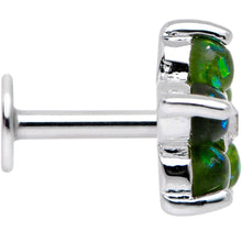 Load image into Gallery viewer, 16G 1/4 Green Faux Opal CZ Flower Cartilage Tragus
