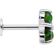 Load image into Gallery viewer, 16G 5/16 Green Faux Opal CZ Flower Cartilage Tragus
