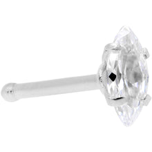Load image into Gallery viewer, 20G 1/4 Clear CZ Gem Ellipse Nose Bone
