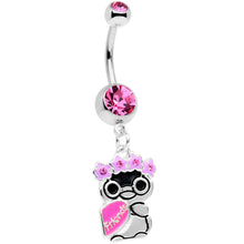 Load image into Gallery viewer, Pink Gem BFF Penguins Dangle Belly Ring Set
