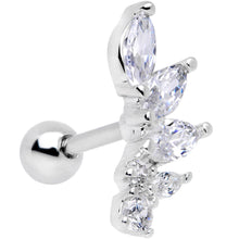 Load image into Gallery viewer, 16G 1/4 Clear Gem Dewdrop Cluster Cartilage Tragus Earring
