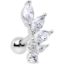 Load image into Gallery viewer, 16G 1/4 Clear Gem Dewdrop Cluster Cartilage Tragus Earring
