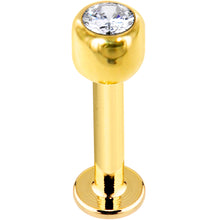 Load image into Gallery viewer, 14G Solid 14K Yellow Gold Cubic Zirconia Labret - 3/8 5mm
