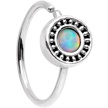 Load image into Gallery viewer, 20G 5/16 White Synthetic Opal Inlay Seamless Circular Ring
