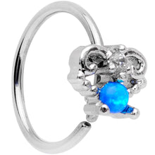Load image into Gallery viewer, 20G 5/16 Blue Synthetic Opal Fashion Seamless Circular Ring
