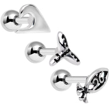 Load image into Gallery viewer, 16G 1/4 Ocean Starfish Life Cartilage Tragus Earring Set of 3
