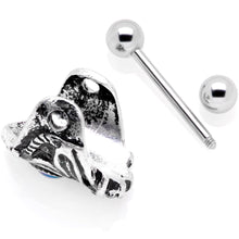 Load image into Gallery viewer, 16G 1/2 Iridescent Blue Gem Tribal Cuff Cartilage Earring
