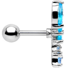 Load image into Gallery viewer, 16G 1/4 Aqua Gem Dewdrop Cluster Cartilage Tragus Earring
