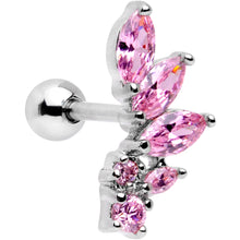 Load image into Gallery viewer, 16G 1/4 Pink Gem Dewdrop Cluster Cartilage Tragus Earring
