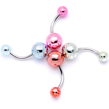 Load image into Gallery viewer, Pastel Zig Zag Party Pack Belly Ring Set of 4
