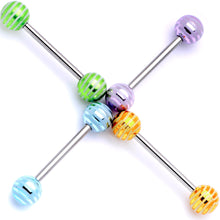 Load image into Gallery viewer, Pastel Stripes Party Barbell Tongue Ring Set of 4

