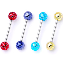 Load image into Gallery viewer, Life of the Party Zig Zag Barbell Tongue Ring Set of 4
