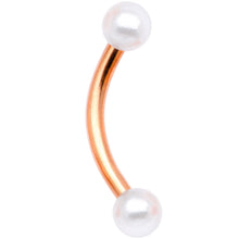 Load image into Gallery viewer, 16G 5/16 Gem Rose Gold Tone Curved Eyebrow Daith Rook Set of 4
