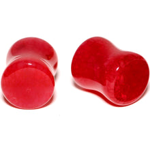 Load image into Gallery viewer, Solid Red Stone Saddle Plug Set 6mm to 25mm
