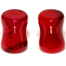 Load image into Gallery viewer, Solid Red Stone Saddle Plug Set 6mm to 25mm
