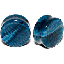 Load image into Gallery viewer, Solid Blue Stone Saddle Plug Set 6mm to 25mm
