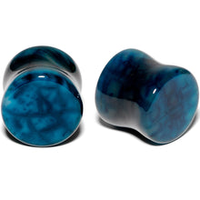 Load image into Gallery viewer, Solid Blue Stone Saddle Plug Set 6mm to 25mm
