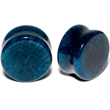 Load image into Gallery viewer, Solid Blue Stone Saddle Plug Set 6mm to 25mm
