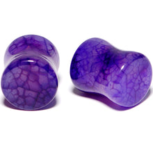 Load image into Gallery viewer, Solid Purple Stone Saddle Plug Set 6mm to 25mm
