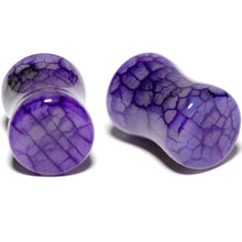 Load image into Gallery viewer, Solid Purple Stone Saddle Plug Set 6mm to 25mm
