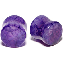 Load image into Gallery viewer, Solid Purple Stone Saddle Plug Set 6mm to 25mm
