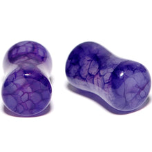 Load image into Gallery viewer, Solid Purple Stone Saddle Plug Set 6mm to 25mm
