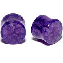 Load image into Gallery viewer, Solid Purple Stone Saddle Plug Set 6mm to 25mm
