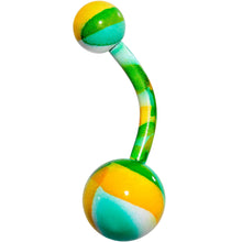 Load image into Gallery viewer, Green Orange Cool Camouflage Belly Ring
