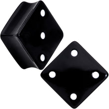 Load image into Gallery viewer, Black Acrylic Square Shaped Lucky 7 Dice Saddle Plug Set 22mm to 31mm
