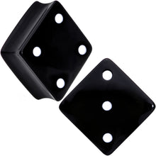 Load image into Gallery viewer, Black Acrylic Square Shaped Lucky 7 Dice Saddle Plug Set 22mm to 31mm
