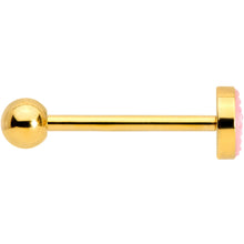 Load image into Gallery viewer, Gold PVD Pink Mermaid Scale Barbell Tongue Ring
