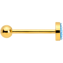 Load image into Gallery viewer, Gold PVD Aqua Mermaid Scale Barbell Tongue Ring
