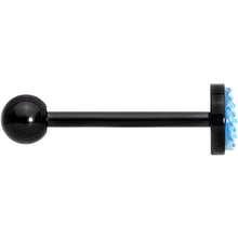 Load image into Gallery viewer, Black PVD Aqua Mermaid Scale Barbell Tongue Ring
