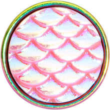 Load image into Gallery viewer, Rainbow PVD Pink Mermaid Scale Barbell Tongue Ring
