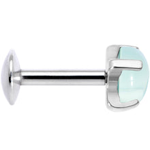 Load image into Gallery viewer, 16G 1/4 Green Jade Internally Threaded Labret Monroe Tragus

