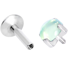 Load image into Gallery viewer, 16G 1/4 Green Jade Internally Threaded Labret Monroe Tragus
