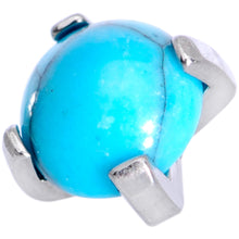 Load image into Gallery viewer, 16G 1/4 Turquoise Internally Threaded Labret Monroe Tragus
