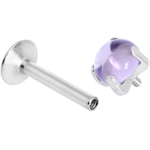 Load image into Gallery viewer, 16G 5/16 Pink Amethyst Internally Threaded Labret Monroe Tragus
