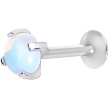 Load image into Gallery viewer, 16G 5/16 White Opalite Internally Threaded Labret Monroe Tragus
