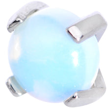 Load image into Gallery viewer, 16G 5/16 White Opalite Internally Threaded Labret Monroe Tragus
