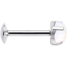 Load image into Gallery viewer, 16G 5/16 White Opalite Internally Threaded Labret Monroe Tragus
