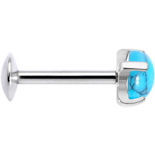 Load image into Gallery viewer, 16G 5/16 Turquoise Internally Threaded Labret Monroe Tragus
