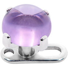 Load image into Gallery viewer, 14G Natural Purple Amethyst Externally Threaded Dermal Anchor Top
